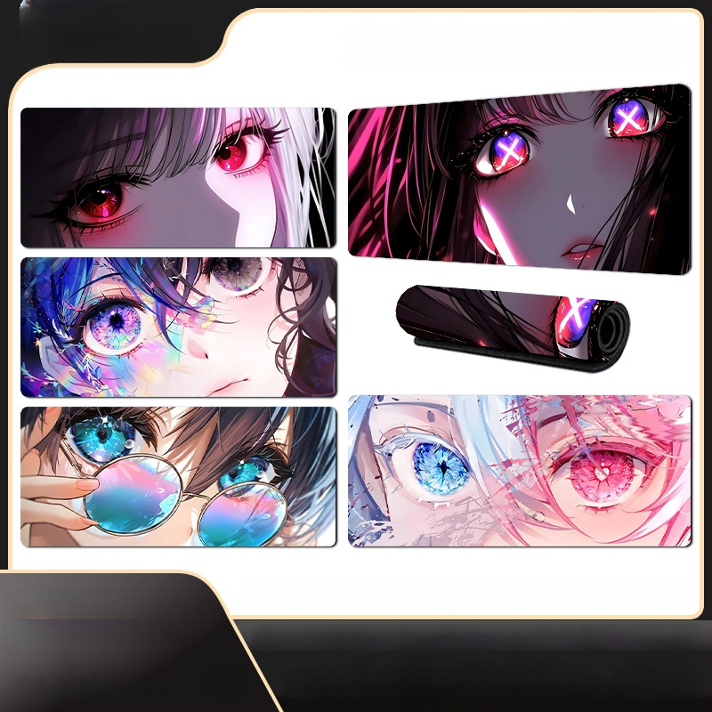 Spēļu galda paliktnis ar anime acs dizainu, anti-slip gumijas un auduma materiāls, rokas atbalsts, termotransferā druka, pielāgota druka