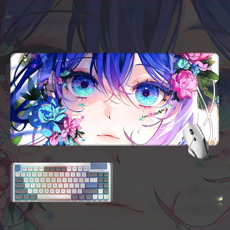 Spēļu galda paliktnis ar anime acs dizainu, anti-slip gumijas un auduma materiāls, rokas atbalsts, termotransferā druka, pielāgota druka