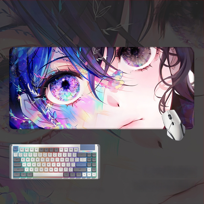 Spēļu galda paliktnis ar anime acs dizainu, anti-slip gumijas un auduma materiāls, rokas atbalsts, termotransferā druka, pielāgota druka