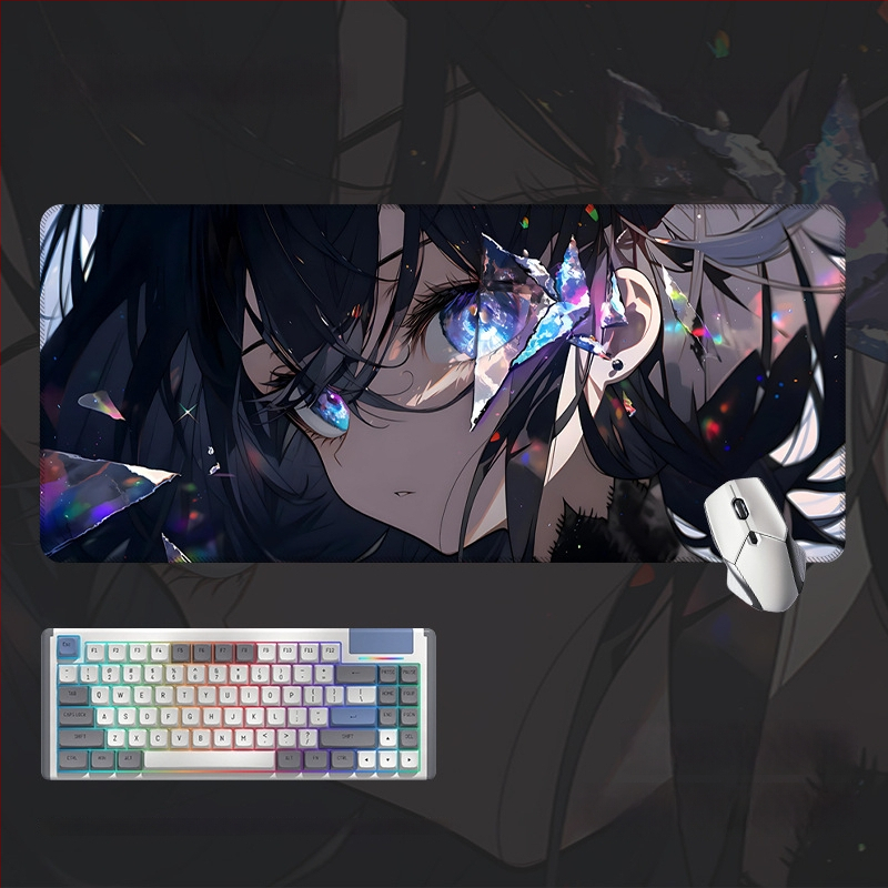 Spēļu galda paliktnis ar anime acs dizainu, anti-slip gumijas un auduma materiāls, rokas atbalsts, termotransferā druka, pielāgota druka