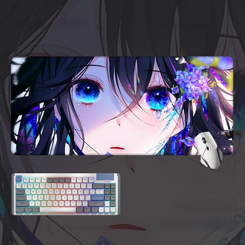 Spēļu galda paliktnis ar anime acs dizainu, anti-slip gumijas un auduma materiāls, rokas atbalsts, termotransferā druka, pielāgota druka