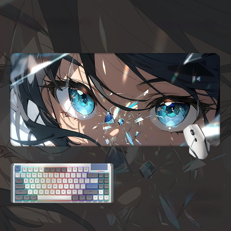 Spēļu galda paliktnis ar anime acs dizainu, anti-slip gumijas un auduma materiāls, rokas atbalsts, termotransferā druka, pielāgota druka