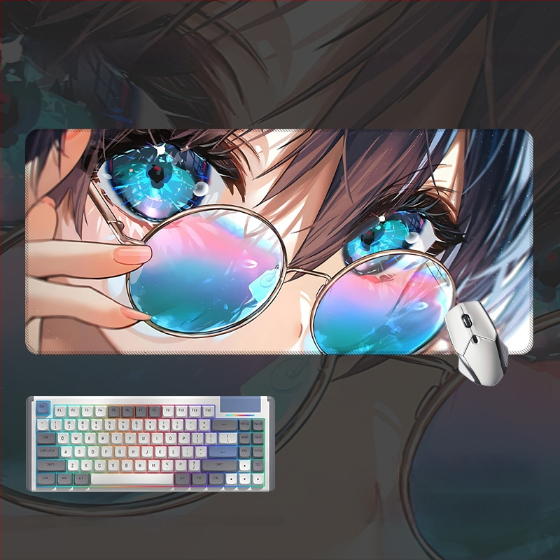 Spēļu galda paliktnis ar anime acs dizainu, anti-slip gumijas un auduma materiāls, rokas atbalsts, termotransferā druka, pielāgota druka