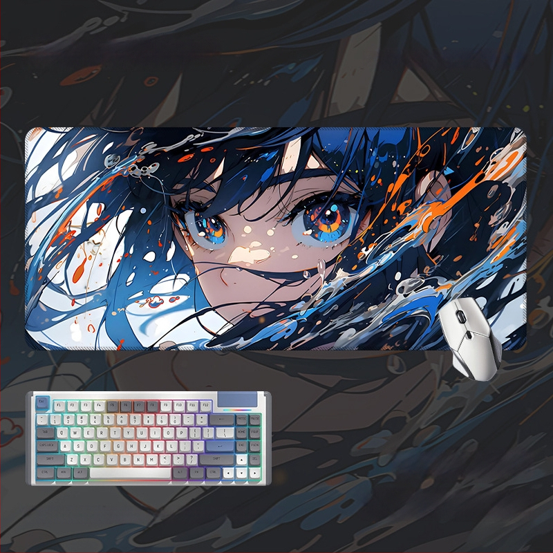 Spēļu galda paliktnis ar anime acs dizainu, anti-slip gumijas un auduma materiāls, rokas atbalsts, termotransferā druka, pielāgota druka