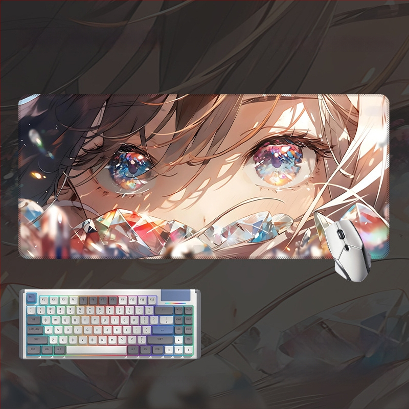 Spēļu galda paliktnis ar anime acs dizainu, anti-slip gumijas un auduma materiāls, rokas atbalsts, termotransferā druka, pielāgota druka