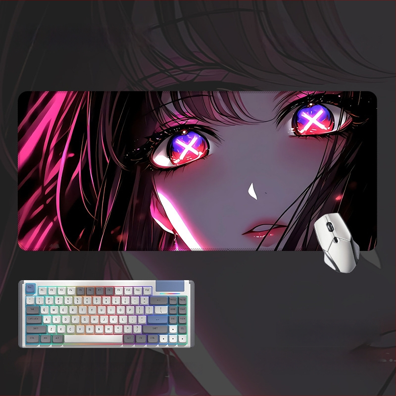 Spēļu galda paliktnis ar anime acs dizainu, anti-slip gumijas un auduma materiāls, rokas atbalsts, termotransferā druka, pielāgota druka