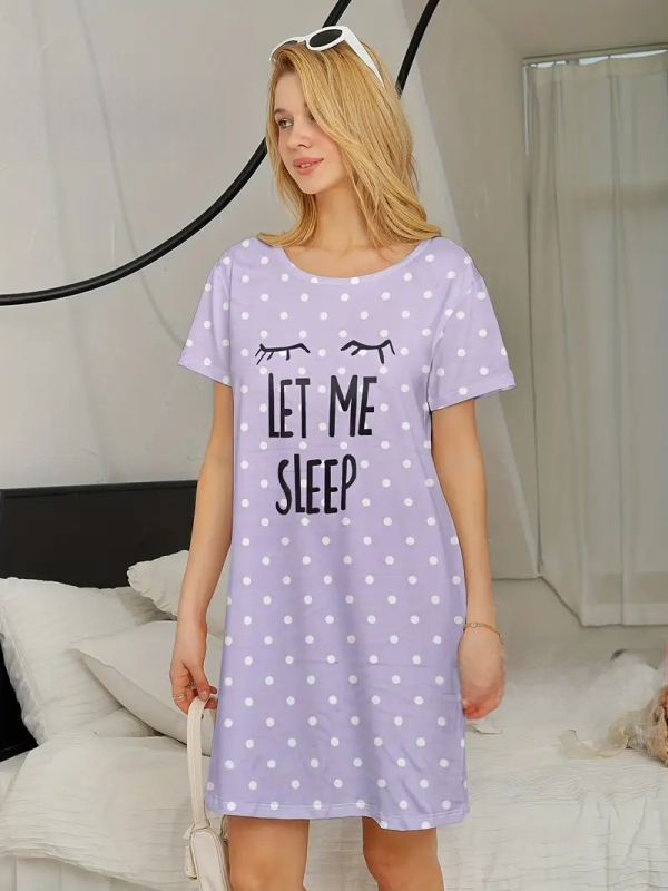 Jednodielne luxusné pyžamové šaty s kruhovým výstrihom, midi dĺžka, 100% polyester.