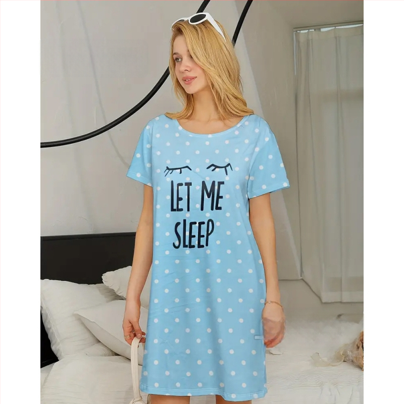 Jednodielne luxusné pyžamové šaty s kruhovým výstrihom, midi dĺžka, 100% polyester.