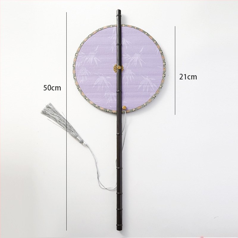 Ķīnas antīkā stila roku vents ar garu rokturi un pušķi, materiāls: audums, zīmols Tane, atsevišķa iepakošana
