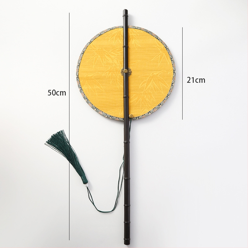 Ķīnas antīkā stila roku vents ar garu rokturi un pušķi, materiāls: audums, zīmols Tane, atsevišķa iepakošana