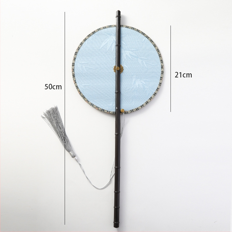 Ķīnas antīkā stila roku vents ar garu rokturi un pušķi, materiāls: audums, zīmols Tane, atsevišķa iepakošana