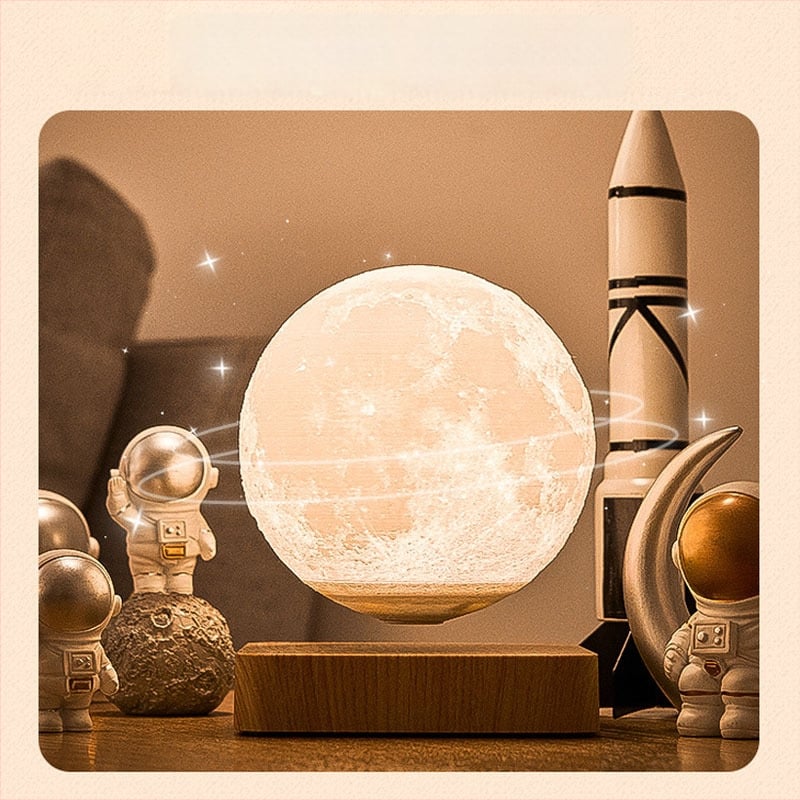 Stolná lampa s magneticky levitujúcim mesiacom, LED, dotykové ovládanie, ABS materiál, 110–220V