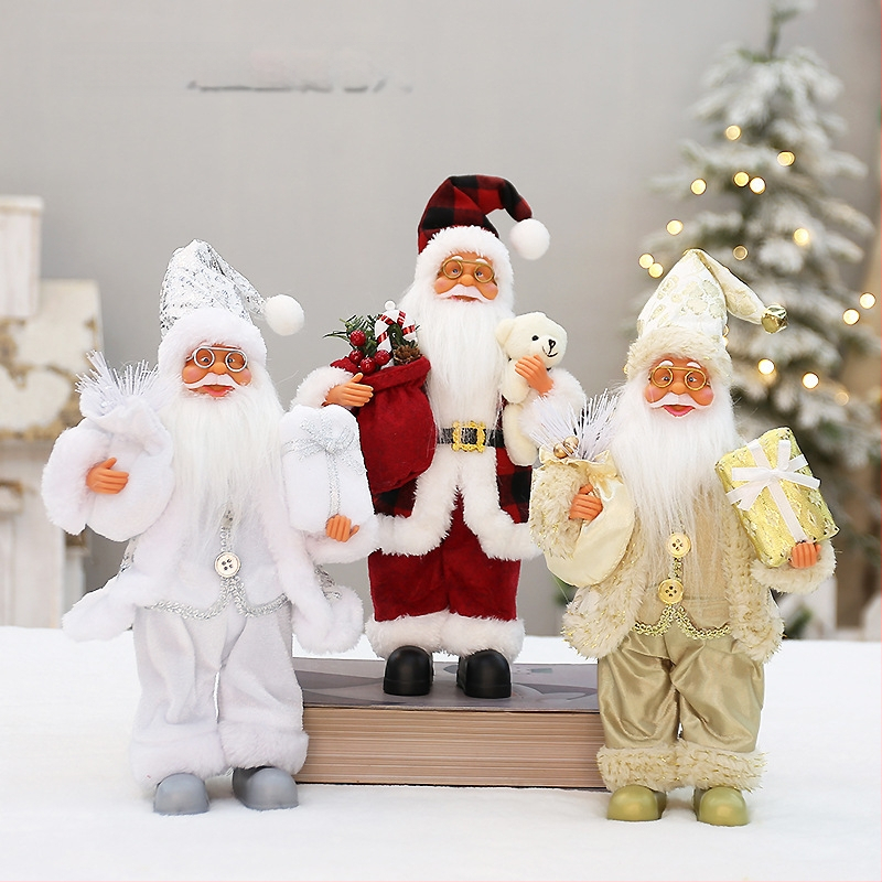 Textilná figura Santa Clausa v stojacej polohe, balenie Opp bag, značka Super elegant christmas, vhodné ako vianočný aj firemný darček