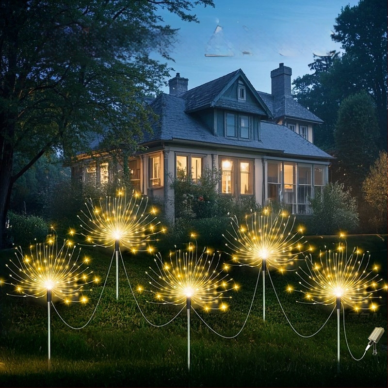 Solárne osvetlenie záhrady na kolíku, tvar rastliny, nerezová oceľ, 5W, IP65, 12–16 hodín svietenia