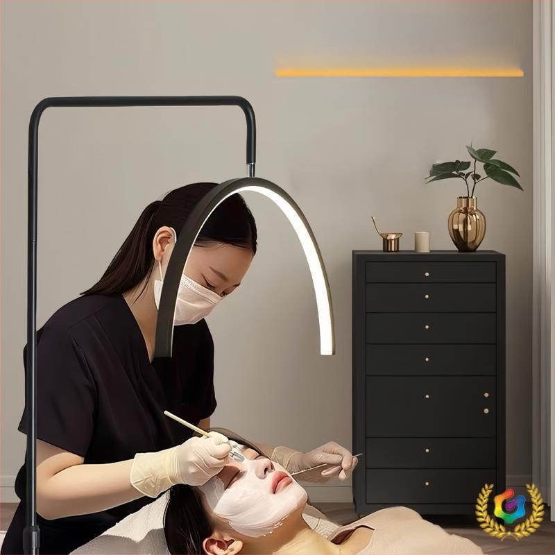 Štýl LED lampa pre kozmetický salón na starostlivosť o oči, nechty a mihalnice, stojaca lampa, 100–240 V, pokrytie 10–15 m², nožný vypínač, moderný minimalistický štýl