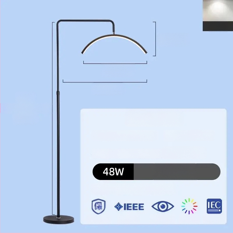 Štýl LED lampa pre kozmetický salón na starostlivosť o oči, nechty a mihalnice, stojaca lampa, 100–240 V, pokrytie 10–15 m², nožný vypínač, moderný minimalistický štýl