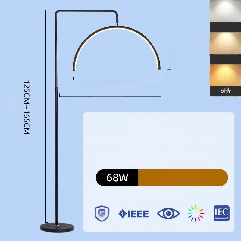 Štýl LED lampa pre kozmetický salón na starostlivosť o oči, nechty a mihalnice, stojaca lampa, 100–240 V, pokrytie 10–15 m², nožný vypínač, moderný minimalistický štýl