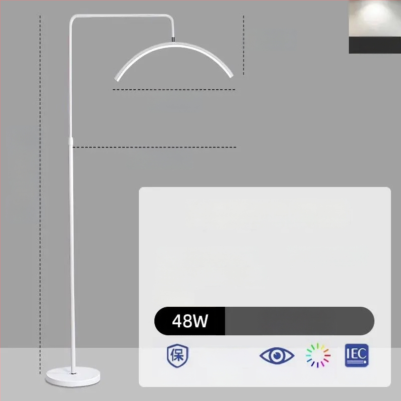 Štýl LED lampa pre kozmetický salón na starostlivosť o oči, nechty a mihalnice, stojaca lampa, 100–240 V, pokrytie 10–15 m², nožný vypínač, moderný minimalistický štýl