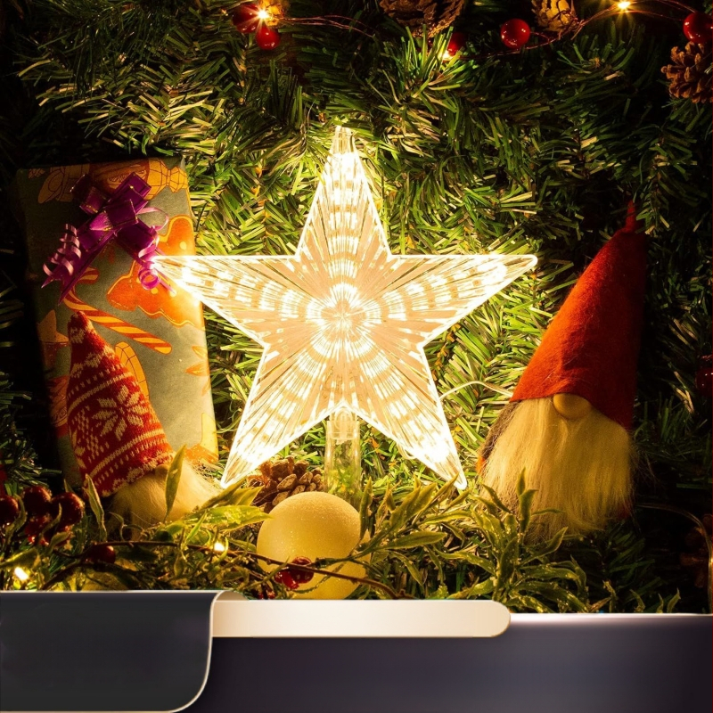 LED hviezdička na špičke stromu - USB/Batéria napájanie, 5V, IP44, Držiak žiarovky F5, Životnosť 6000h