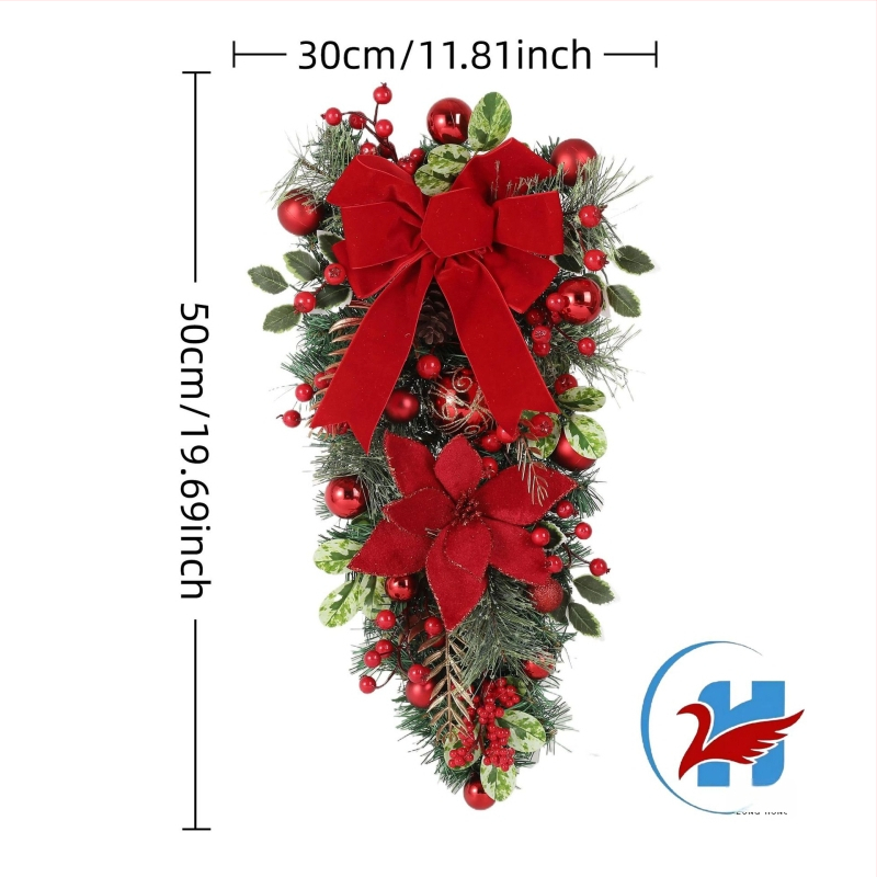 Sada dekorácií veniec so sametovými kvetmi, plastový materiál, zavesenie hore nohami, značka Zonghong