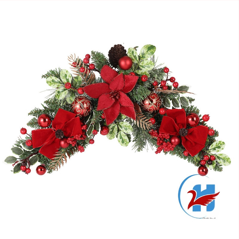 Sada dekorácií veniec so sametovými kvetmi, plastový materiál, zavesenie hore nohami, značka Zonghong