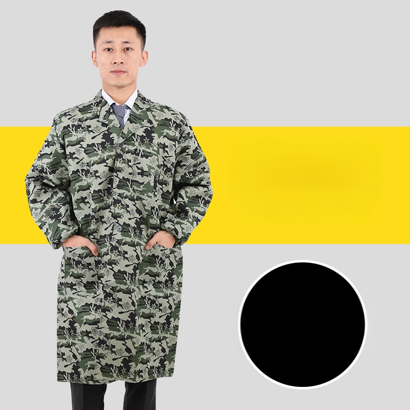 Pánska pracovná bunda s dlhým rukávom, maskovací vzor, štyri sezóny, 100% polyester, zmes chemických vlákien, proti znečisteniu a dekontaminácii