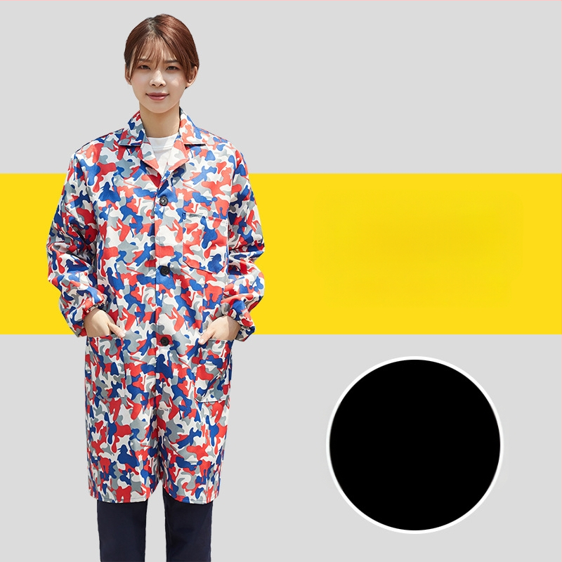 Pánska pracovná bunda s dlhým rukávom, maskovací vzor, štyri sezóny, 100% polyester, zmes chemických vlákien, proti znečisteniu a dekontaminácii