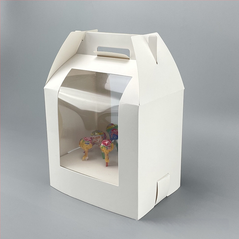 Box na lízanky s okienkom na zobrazenie, prispôsobiteľný (350gsm papier; skladacia tácka; tlač loga; UV tlač)