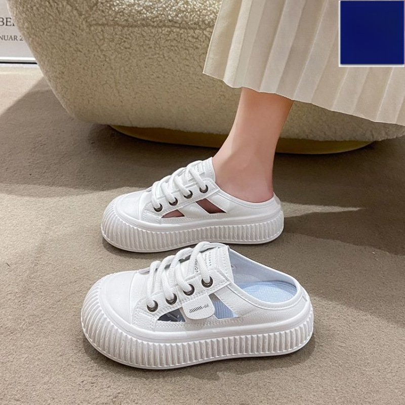 SANGYU moterų PU slip-on sandalai su uždaru apvaliu pirštu, ruduo 2025