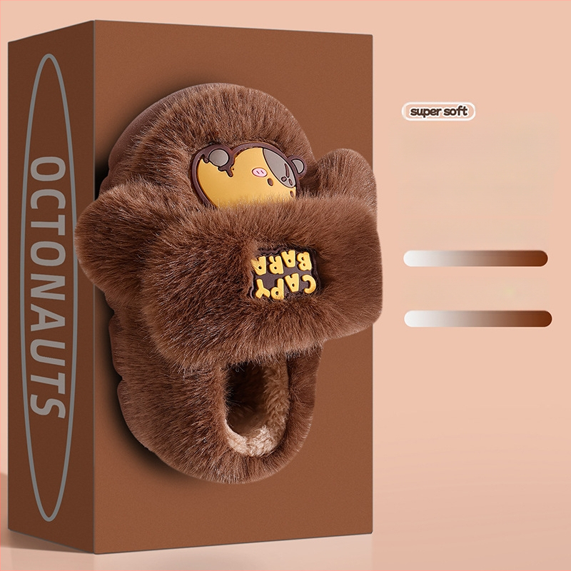 Unisex puuvillased sussid su suletud varbaga, karikatuurne loomamuster, PVC talla, libisemiskindlad, hingavad