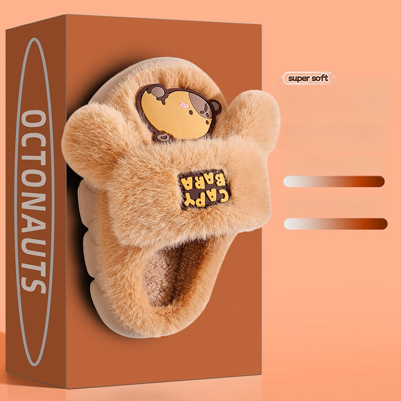 Unisex puuvillased sussid su suletud varbaga, karikatuurne loomamuster, PVC talla, libisemiskindlad, hingavad