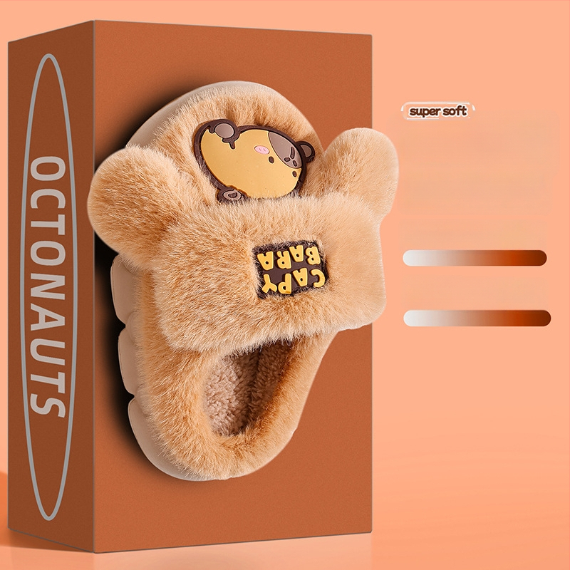 Unisex puuvillased sussid su suletud varbaga, karikatuurne loomamuster, PVC talla, libisemiskindlad, hingavad