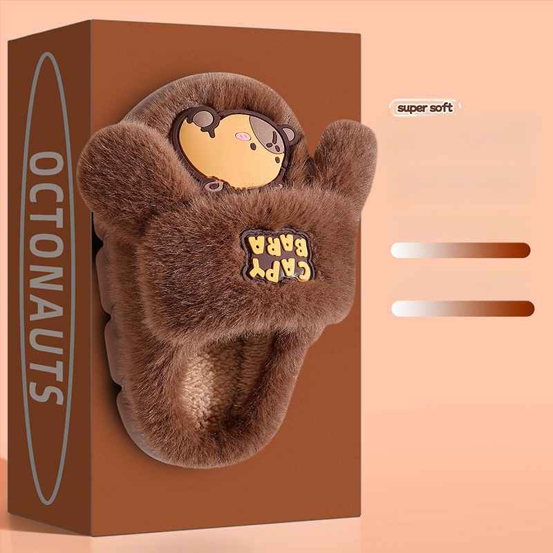 Unisex puuvillased sussid su suletud varbaga, karikatuurne loomamuster, PVC talla, libisemiskindlad, hingavad