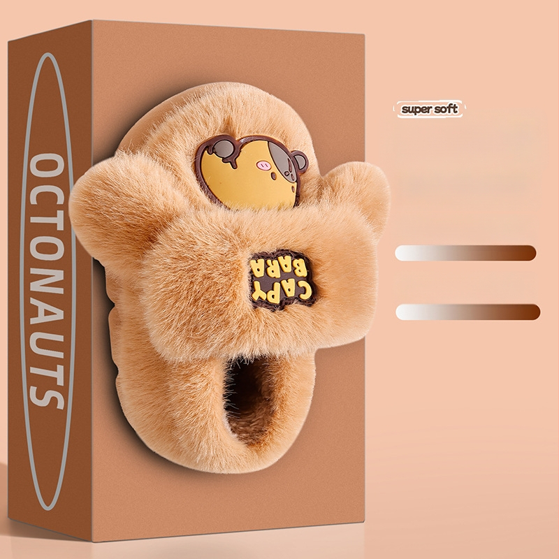 Unisex puuvillased sussid su suletud varbaga, karikatuurne loomamuster, PVC talla, libisemiskindlad, hingavad