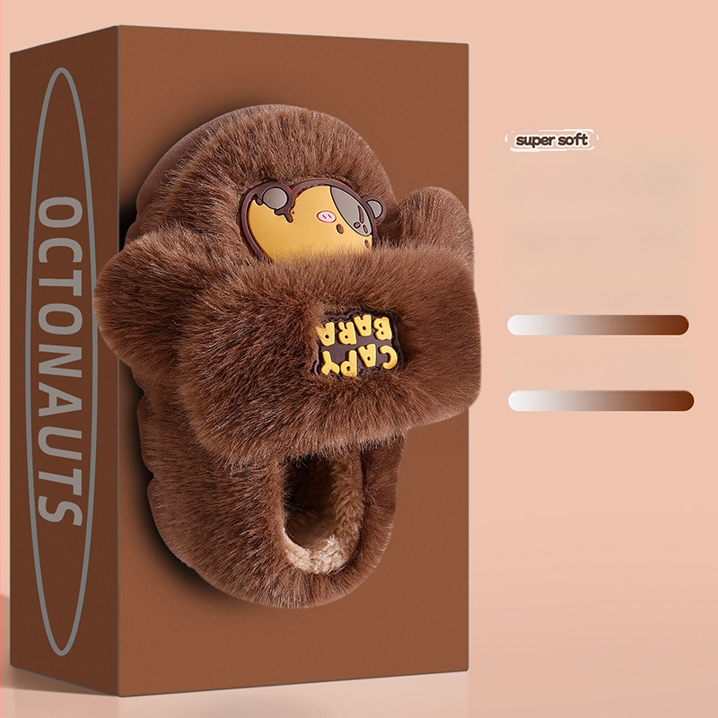 Unisex puuvillased sussid su suletud varbaga, karikatuurne loomamuster, PVC talla, libisemiskindlad, hingavad