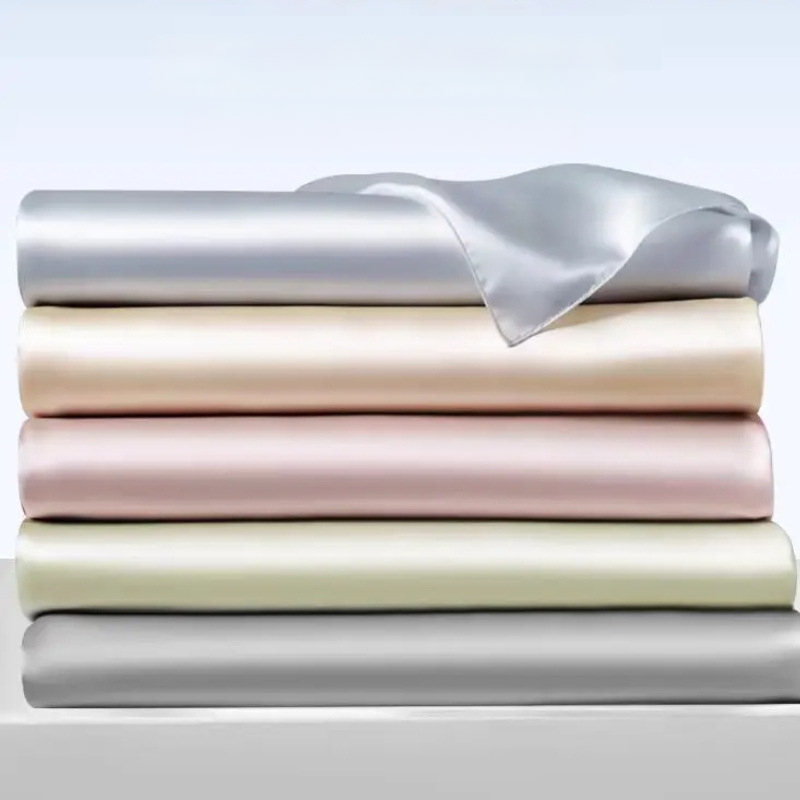 Posteľná plachta z ľadového hodvábu a viskózy, twill väzba, jednoduchý vzor, tkanina farbená, jednoduchý štýl