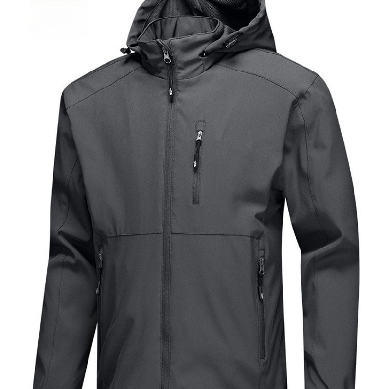 Pánska softshellová bunda, slim fit, kapucňa, zips, extra dĺžka, tkanina vinylon-poliester