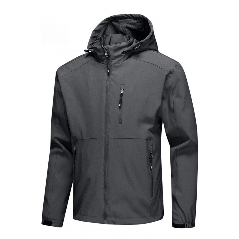 Pánska softshellová bunda, slim fit, kapucňa, zips, extra dĺžka, tkanina vinylon-poliester