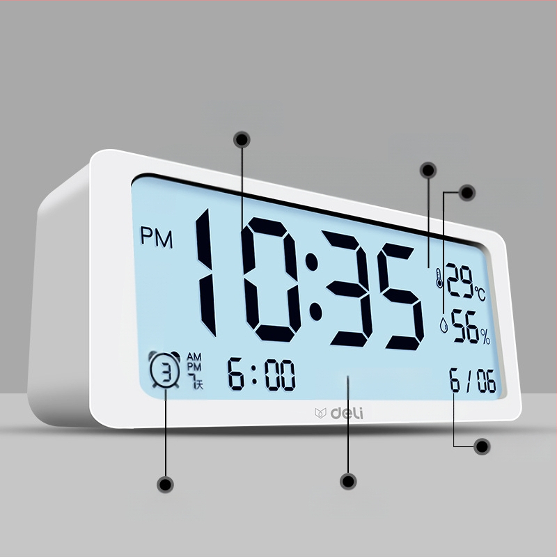 Deli elektronické budíkové hodiny s LCD displejom, napájané batériou, bohémsky štýl