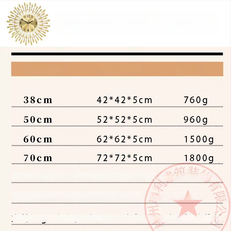 Nástenné hodiny JT1301 s kvarcovým pohonom, batériové napájanie, kovový ciferník, puzdro z umeleckého železa