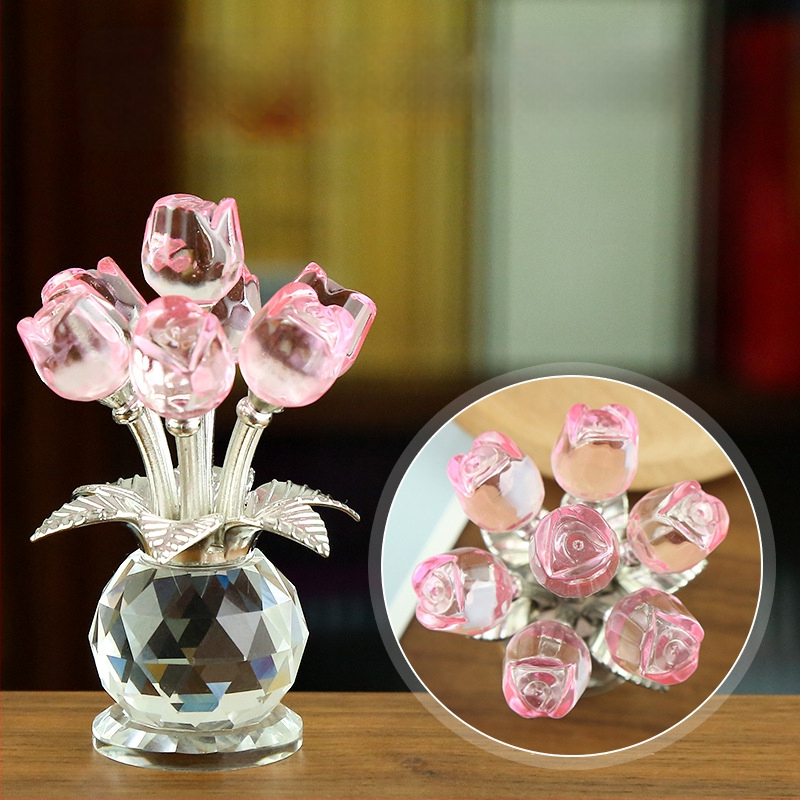 Krištáľový sklenený stojan na telefón, ozdoba – model LSSJBJ478, Jiang Shisheng, moderný minimalistický štýl