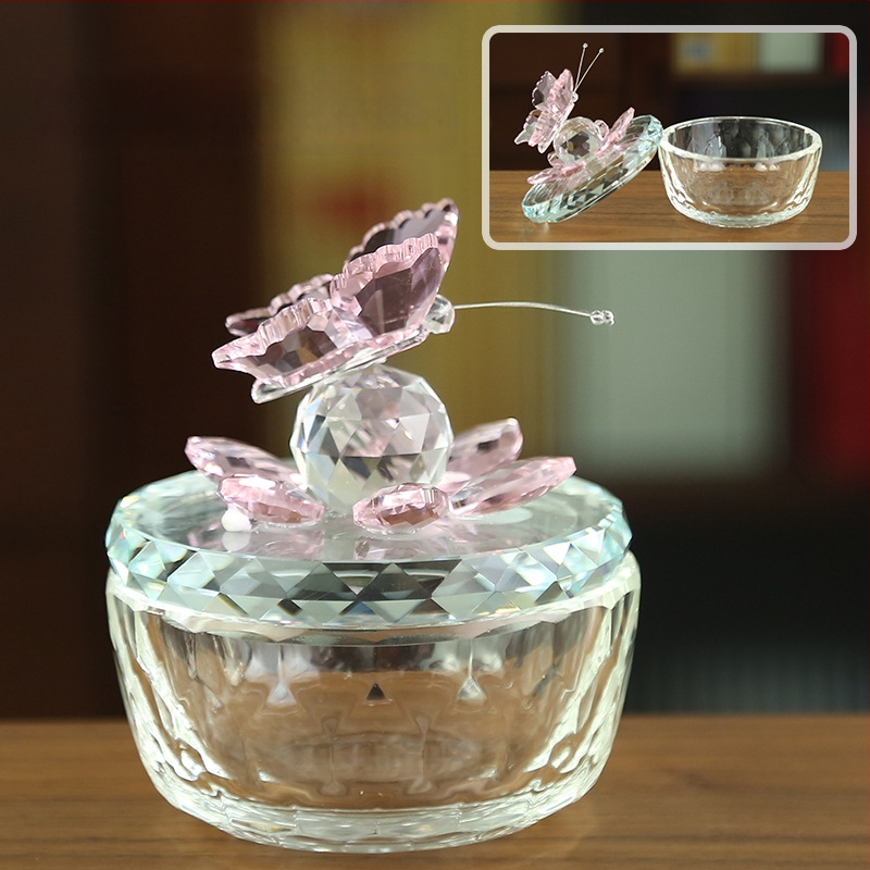 Krištáľový sklenený stojan na telefón, ozdoba – model LSSJBJ478, Jiang Shisheng, moderný minimalistický štýl