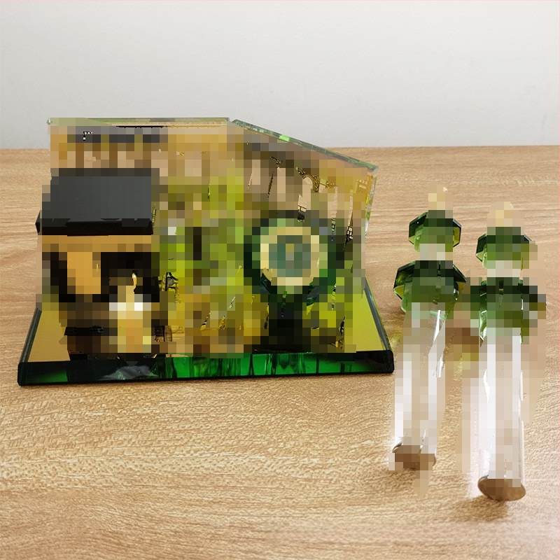 Sklenený geometrický architektonický model – Mecca Clock Tower, volanie k modlitbe, visiaca ozdoba s intarziou