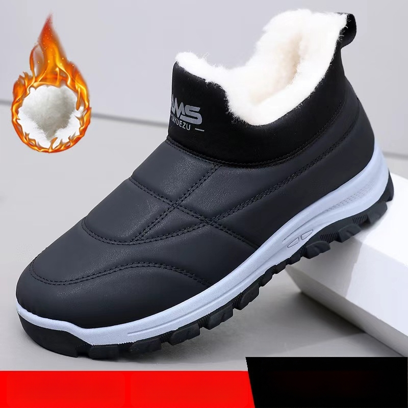 Pánske zimné topánky do snehu – teplá vlnená podšívka, protišmyková podrážka, vstrekovaná konštrukcia.