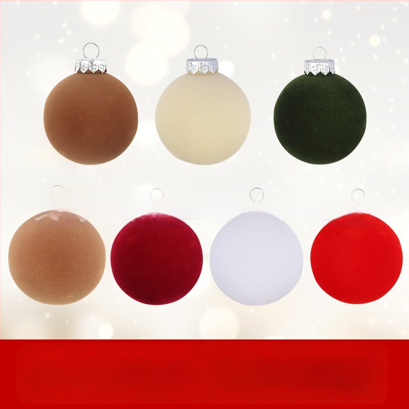 Vianočná guľa s flockingom — Poly Velvet značka, materiál flocking a flocking spracovanie