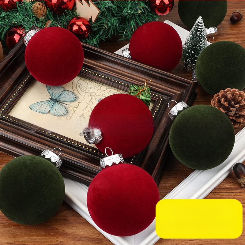 Vianočná guľa s flockingom — Poly Velvet značka, materiál flocking a flocking spracovanie