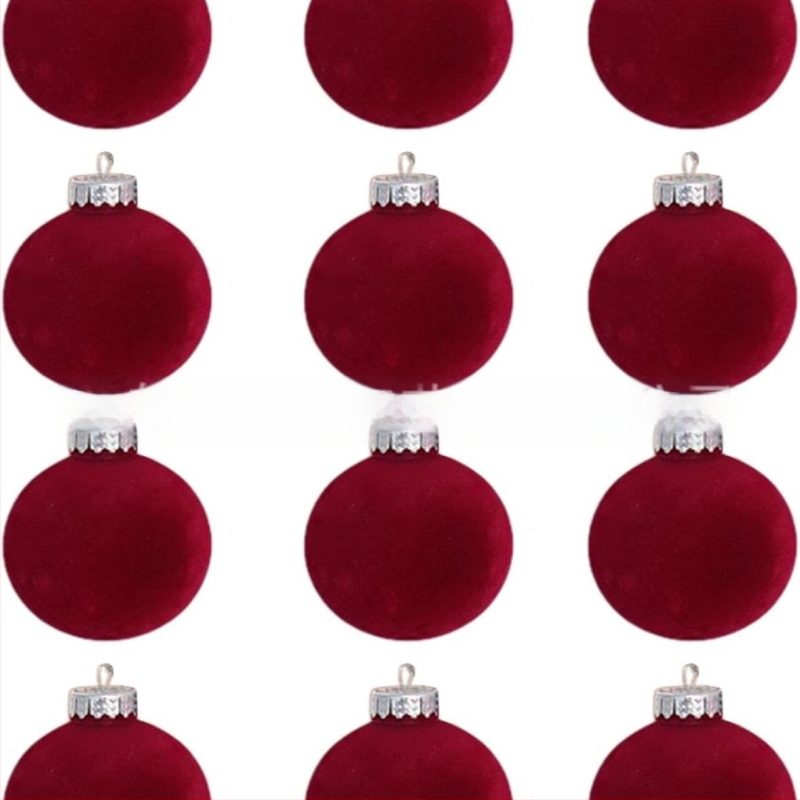 Vianočná guľa s flockingom — Poly Velvet značka, materiál flocking a flocking spracovanie