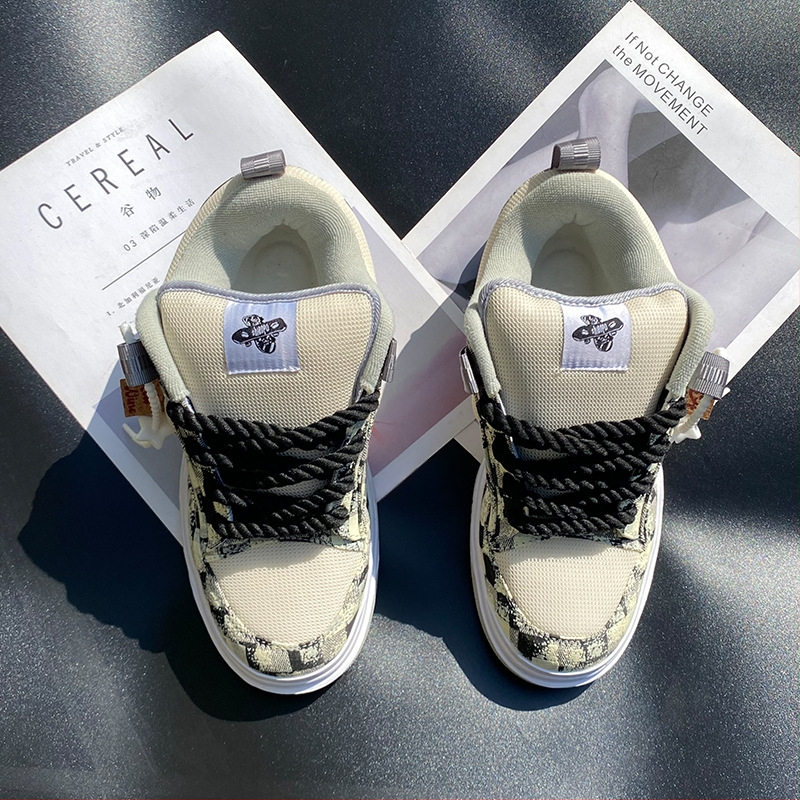 Unisex Casual nízke tenisky, vrchný materiál z syntetickej kože, gumová podrážka, šnúrky vpredu, vzor color-blocking