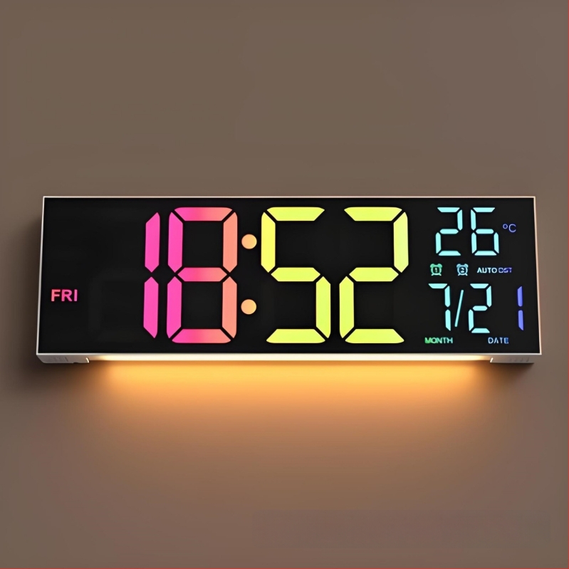 Digitálne LED nástenné hodiny, model PH-01, s elektronickým pohonom MIYOTA 5529, napájané z externého zdroja