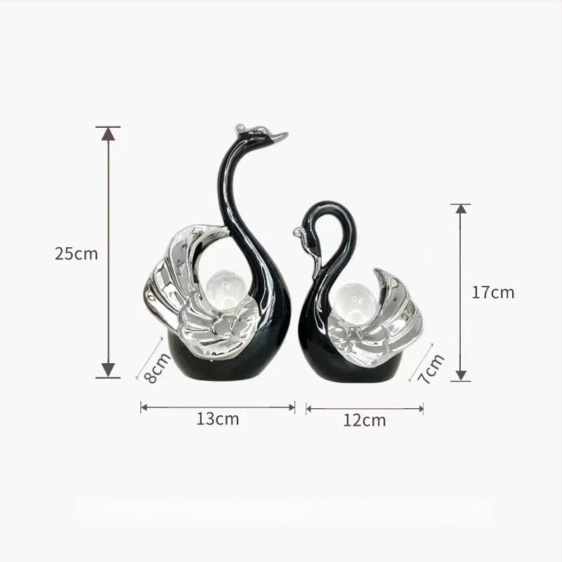 Socha labute z živice, ľahký luxus štýl, vyrezávané spracovanie, vlastná úprava, ID 6ijaW3hY